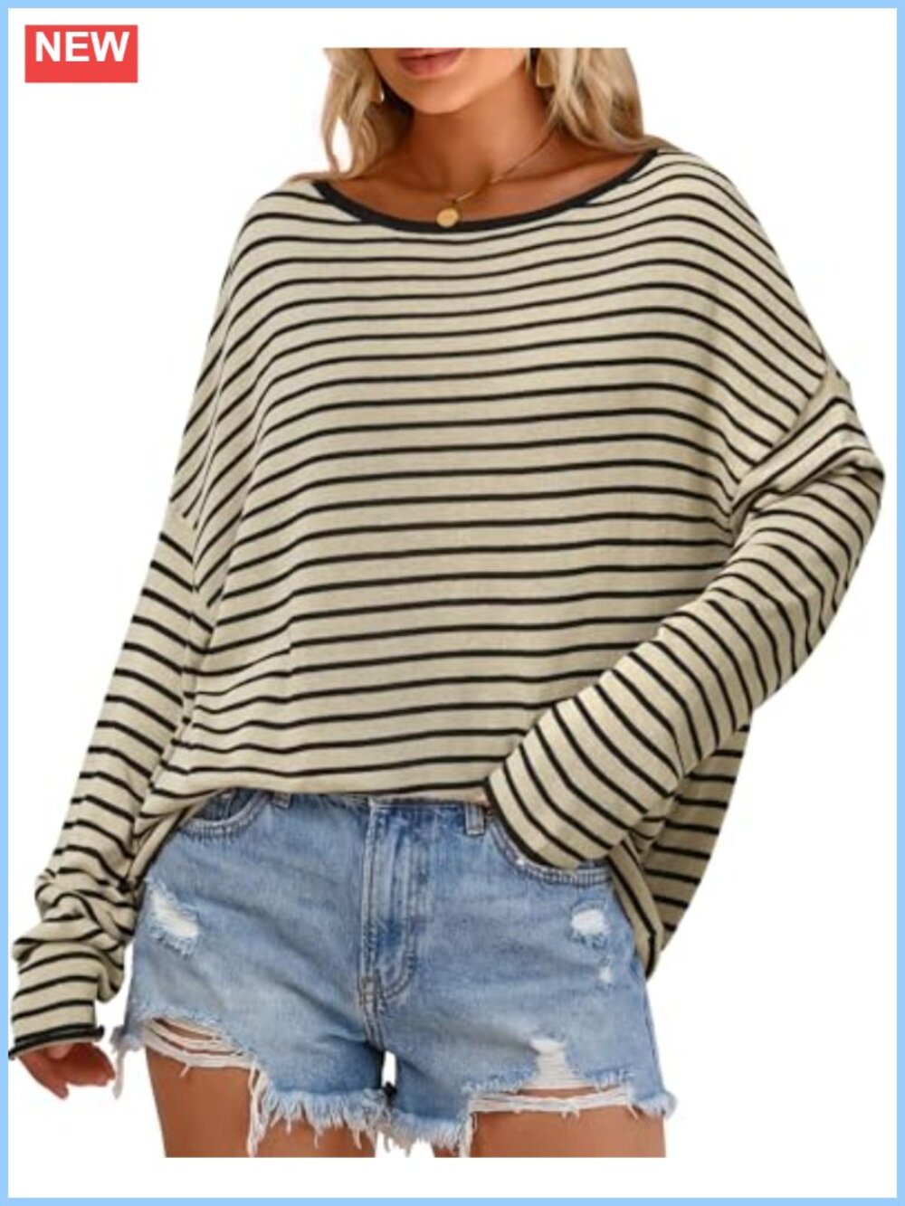 Oversized Linen Blend Off Shoulder Summer Sweater